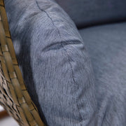 Beige Wicker Hanging Single Egg Swing Chair With Cushions - Elax Furniture