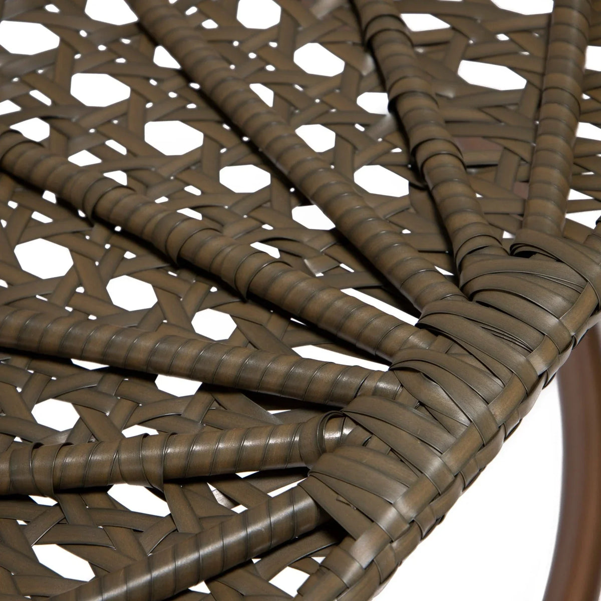 Beige Wicker Hanging Single Egg Swing Chair With Cushions - Elax Furniture