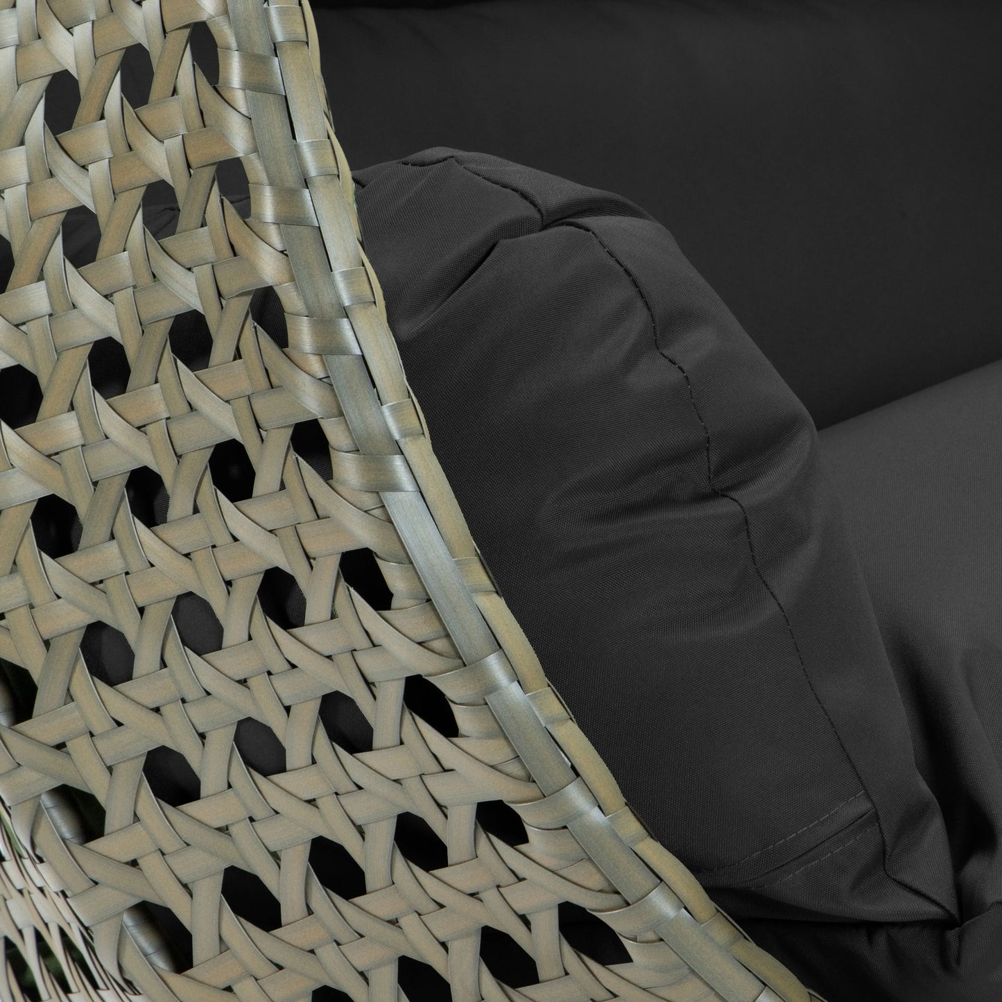 Modern Beige Wicker Hanging Double Seater Egg Swing Chair - Elax Furniture