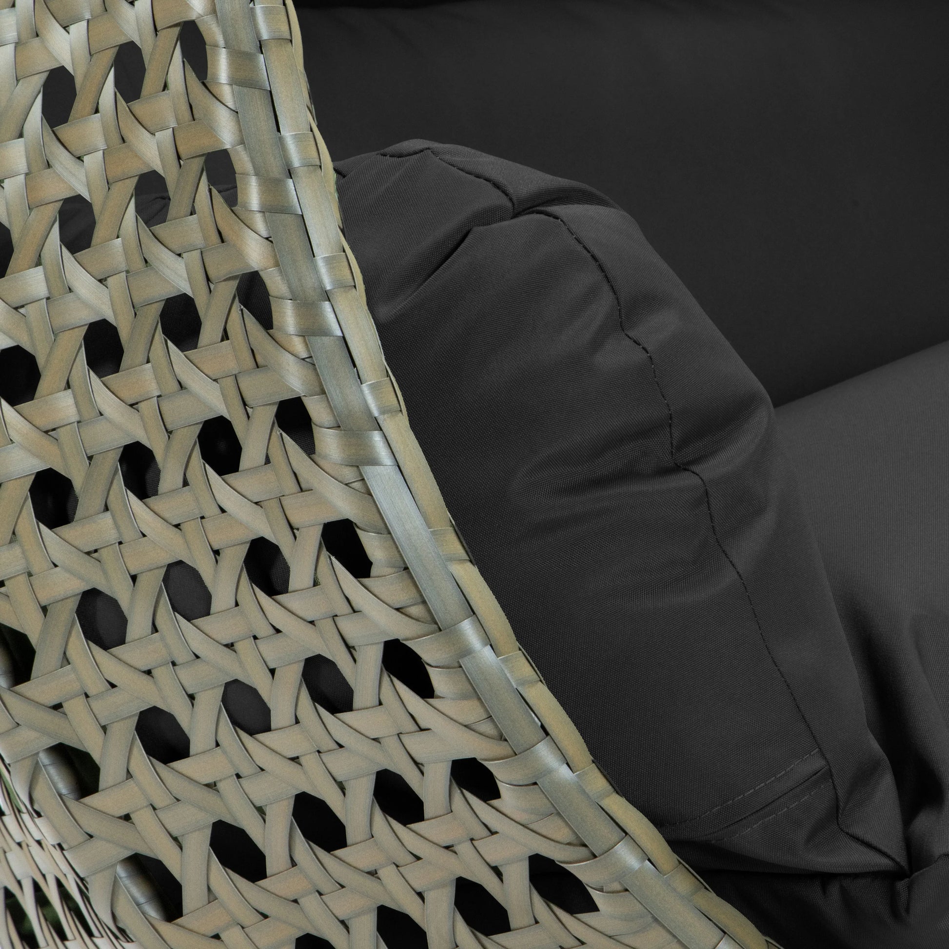 Modern Beige Wicker Hanging Double Seater Egg Swing Chair - Elax Furniture