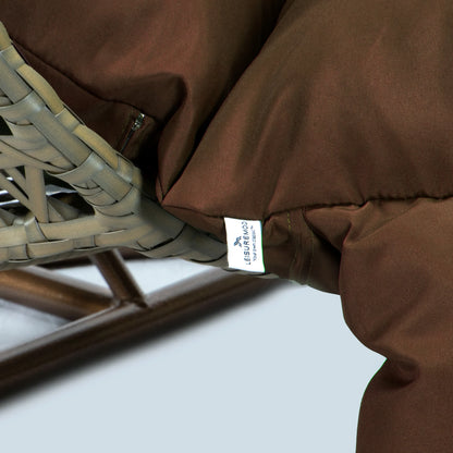 Modern Beige Wicker Hanging Double Seater Egg Swing Chair - Elax Furniture