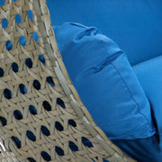 Modern Beige Wicker Hanging Double Seater Egg Swing Chair - Elax Furniture