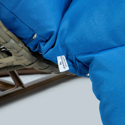 Modern Beige Wicker Hanging Double Seater Egg Swing Chair - Elax Furniture