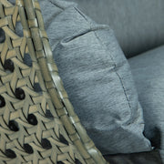 Modern Beige Wicker Hanging Double Seater Egg Swing Chair - Elax Furniture