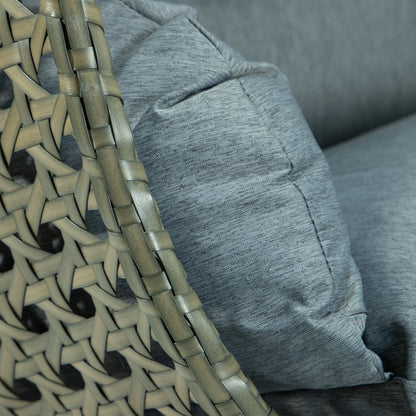 Modern Beige Wicker Hanging Double Seater Egg Swing Chair - Elax Furniture