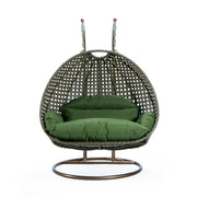 Modern Beige Wicker Hanging Double Seater Egg Swing Chair - Elax Furniture