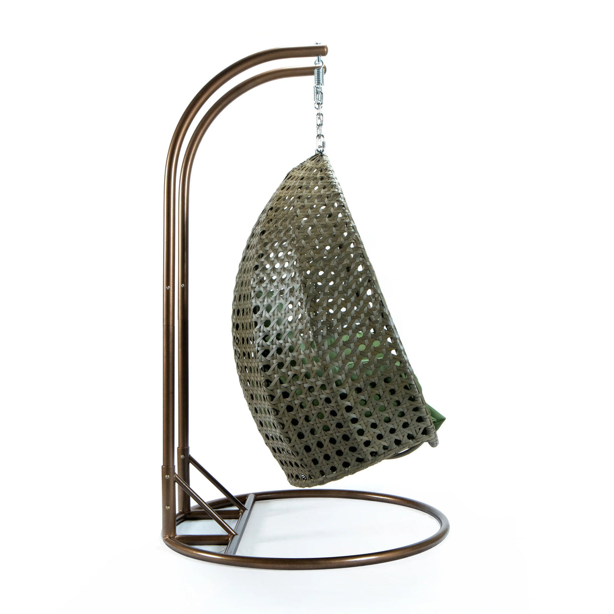 Modern Beige Wicker Hanging Double Seater Egg Swing Chair - Elax Furniture