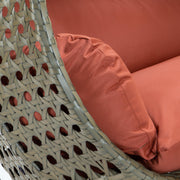 Modern Beige Wicker Hanging Double Seater Egg Swing Chair - Elax Furniture