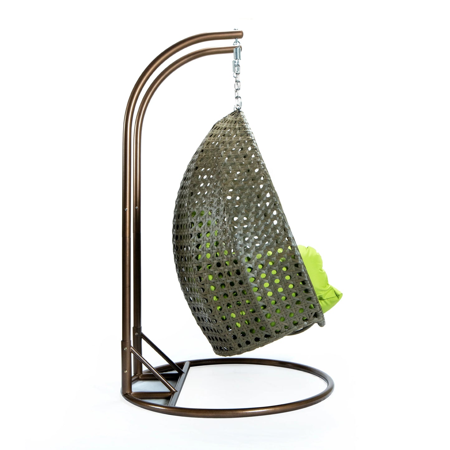 Modern Beige Wicker Hanging Double Seater Egg Swing Chair - Elax Furniture
