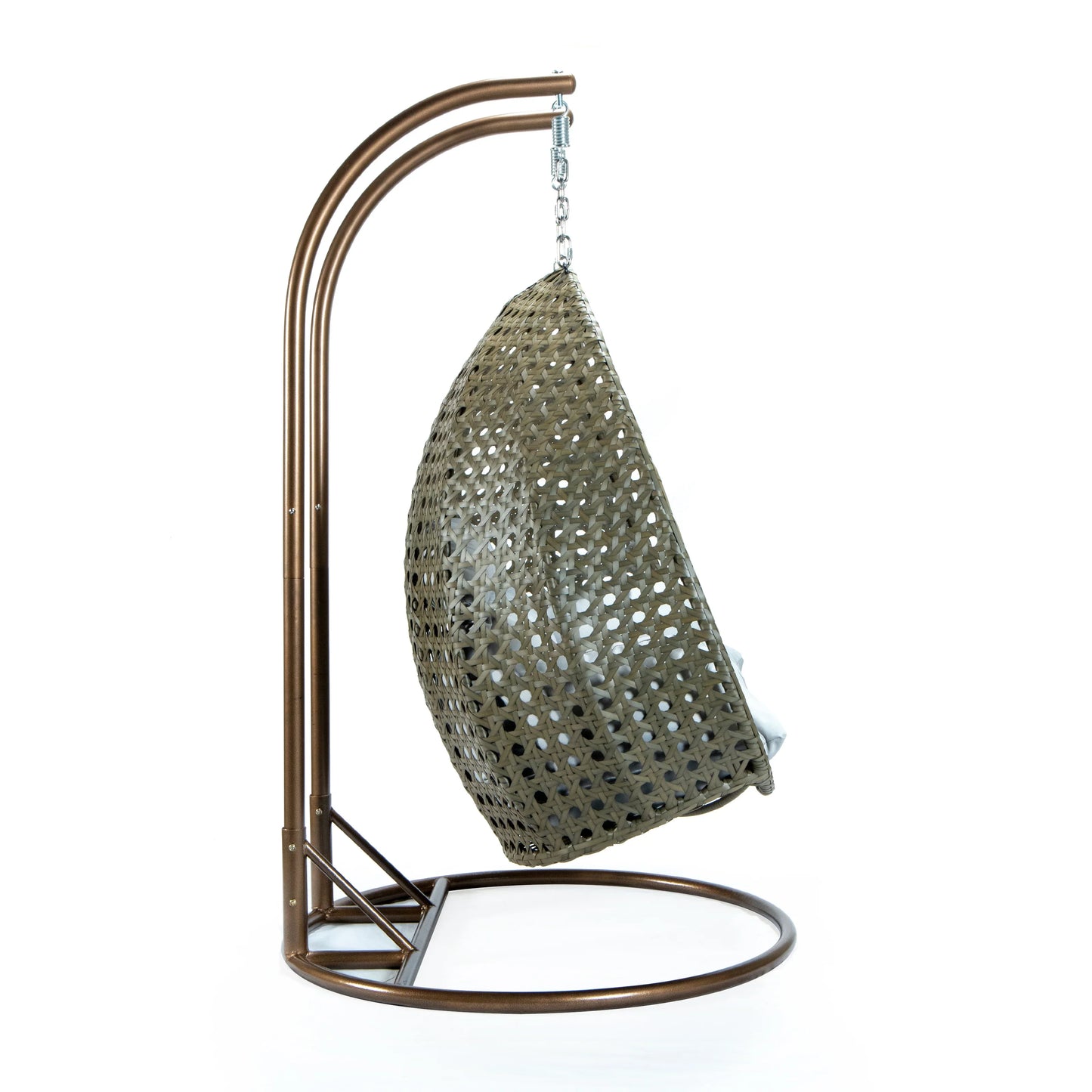 Modern Beige Wicker Hanging Double Seater Egg Swing Chair - Elax Furniture