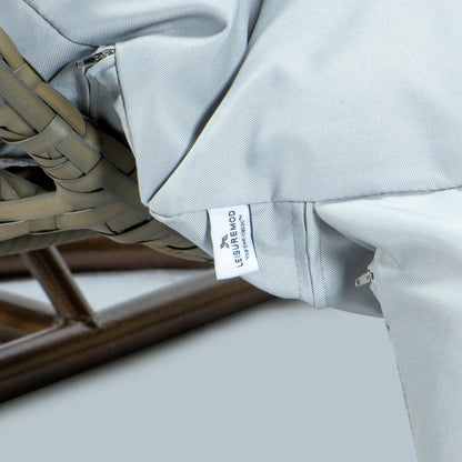 Modern Beige Wicker Hanging Double Seater Egg Swing Chair - Elax Furniture