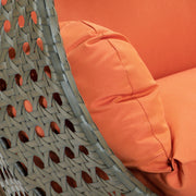 Modern Beige Wicker Hanging Double Seater Egg Swing Chair - Elax Furniture