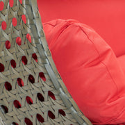 Modern Beige Wicker Hanging Double Seater Egg Swing Chair - Elax Furniture