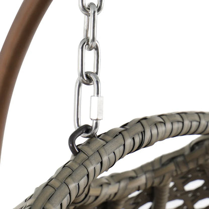 Modern Beige Wicker Hanging Double Seater Egg Swing Chair - Elax Furniture