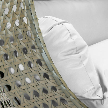 Modern Beige Wicker Hanging Double Seater Egg Swing Chair - Elax Furniture