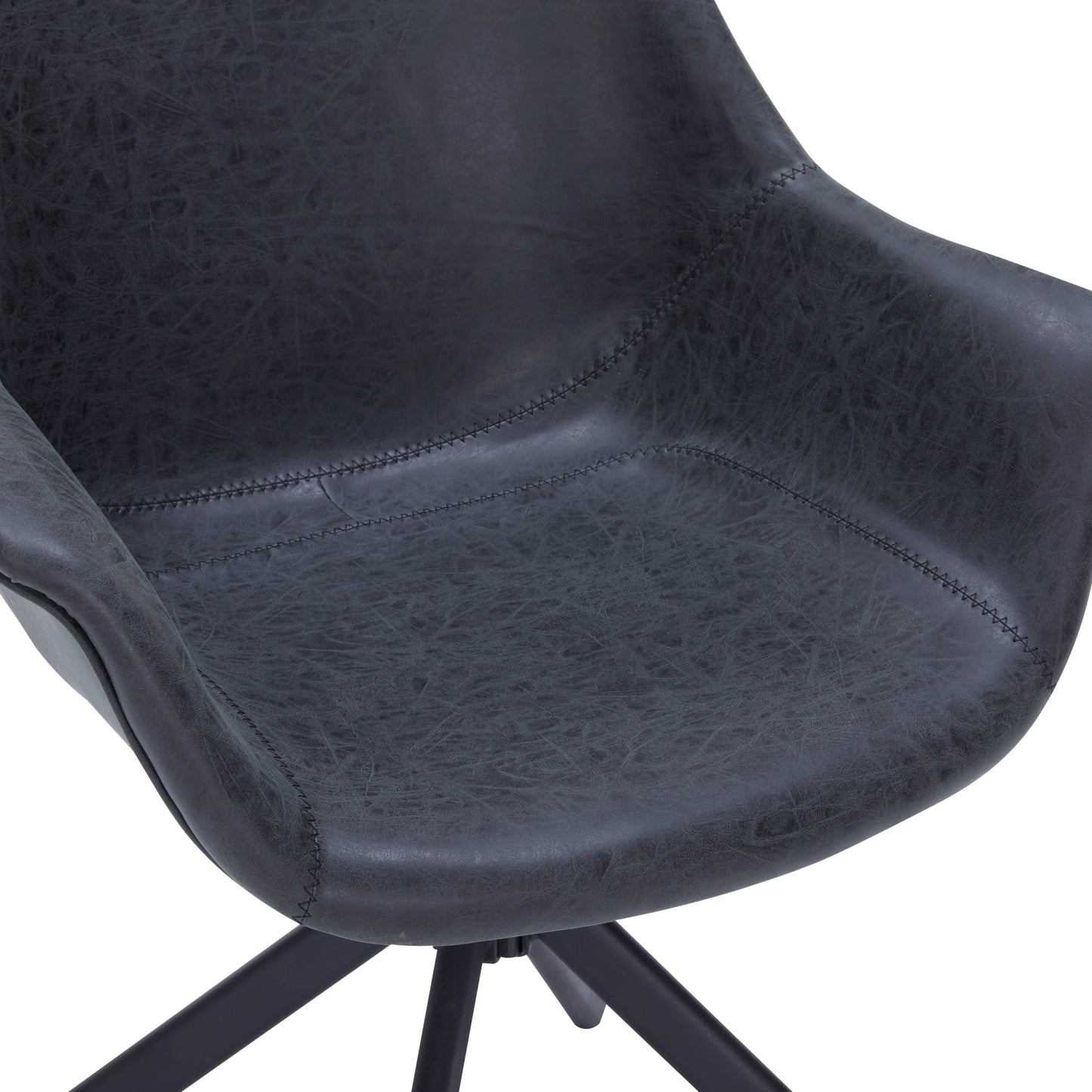 Markley Dining Chair Upholstered in Leather 360-Degree Swivel Armchair - Elax Furniture
