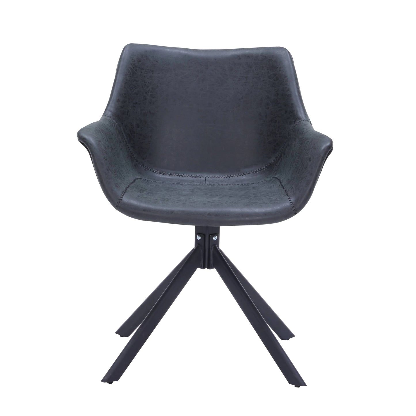 Markley Dining Chair Upholstered in Leather 360-Degree Swivel Armchair - Elax Furniture