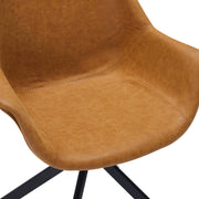 Markley Dining Chair Upholstered in Leather 360-Degree Swivel Armchair - Elax Furniture