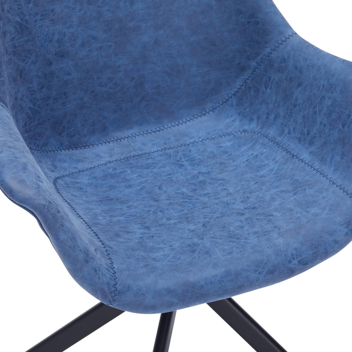 Markley Dining Chair Upholstered in Leather 360-Degree Swivel Armchair - Elax Furniture