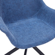 Markley Dining Chair Upholstered in Leather 360-Degree Swivel Armchair - Elax Furniture