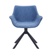 Markley Dining Chair Upholstered in Leather 360-Degree Swivel Armchair - Elax Furniture