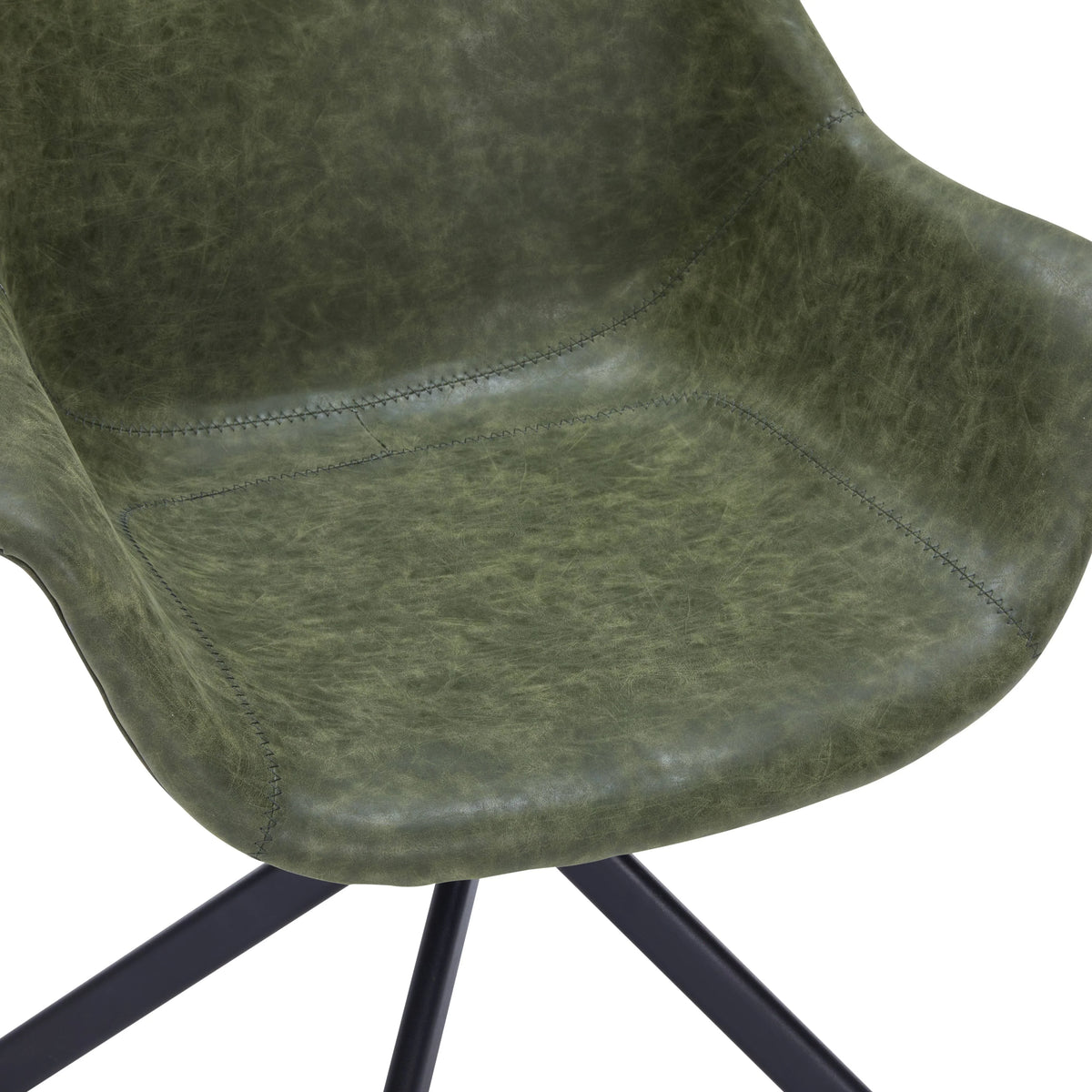 Markley Dining Chair Upholstered in Leather 360-Degree Swivel Armchair - Elax Furniture