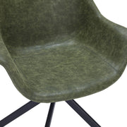 Markley Dining Chair Upholstered in Leather 360-Degree Swivel Armchair - Elax Furniture