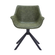 Markley Dining Chair Upholstered in Leather 360-Degree Swivel Armchair - Elax Furniture