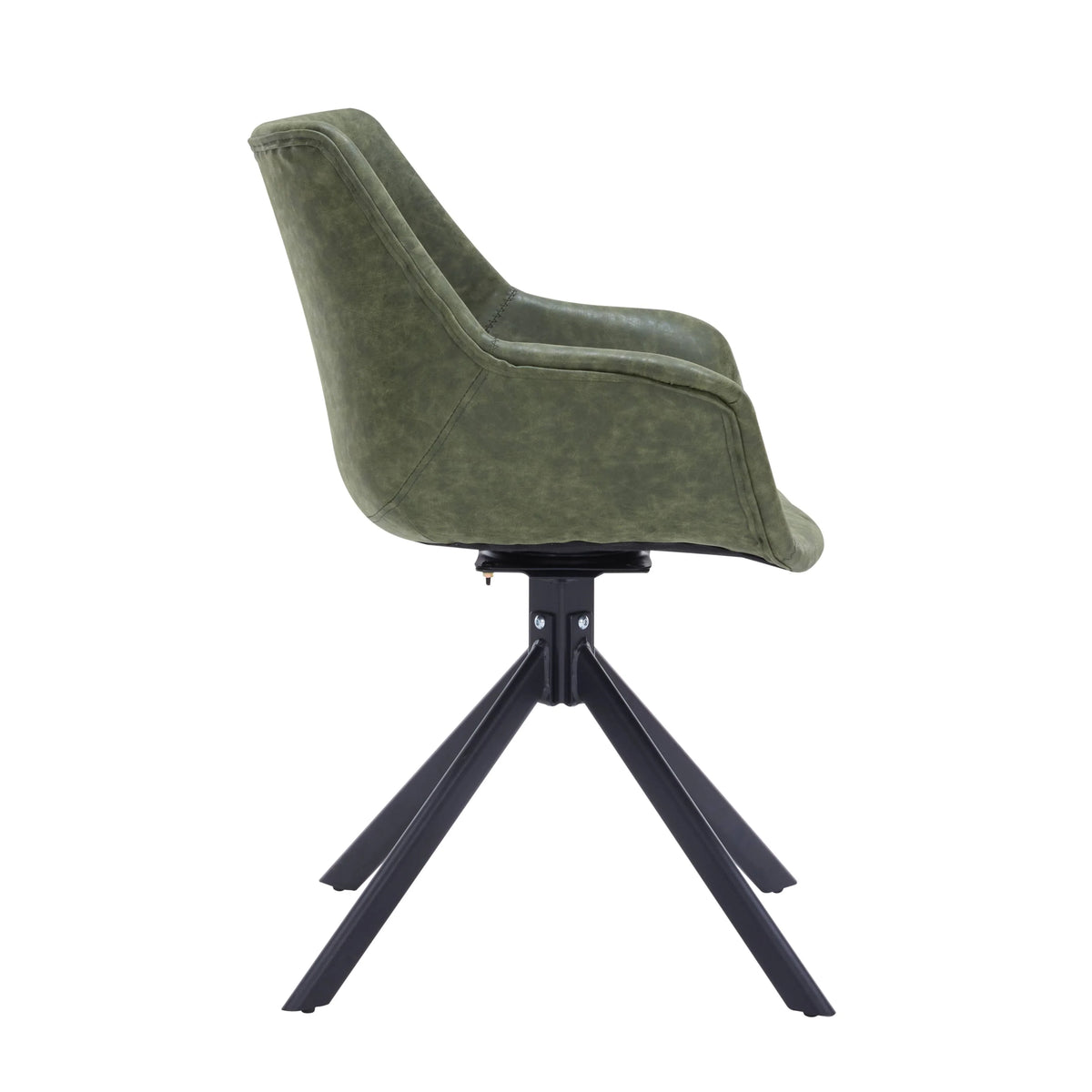 Markley Dining Chair Upholstered in Leather 360-Degree Swivel Armchair - Elax Furniture