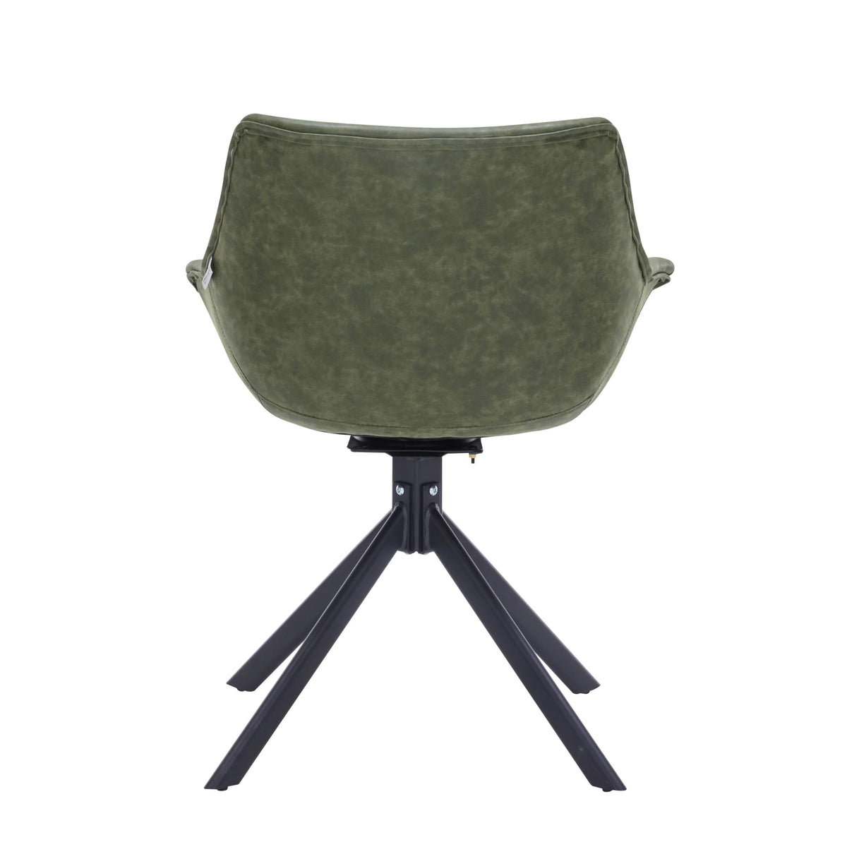 Markley Dining Chair Upholstered in Leather 360-Degree Swivel Armchair - Elax Furniture