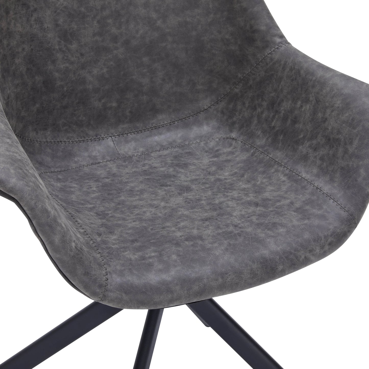 Markley Dining Chair Upholstered in Leather 360-Degree Swivel Armchair - Elax Furniture