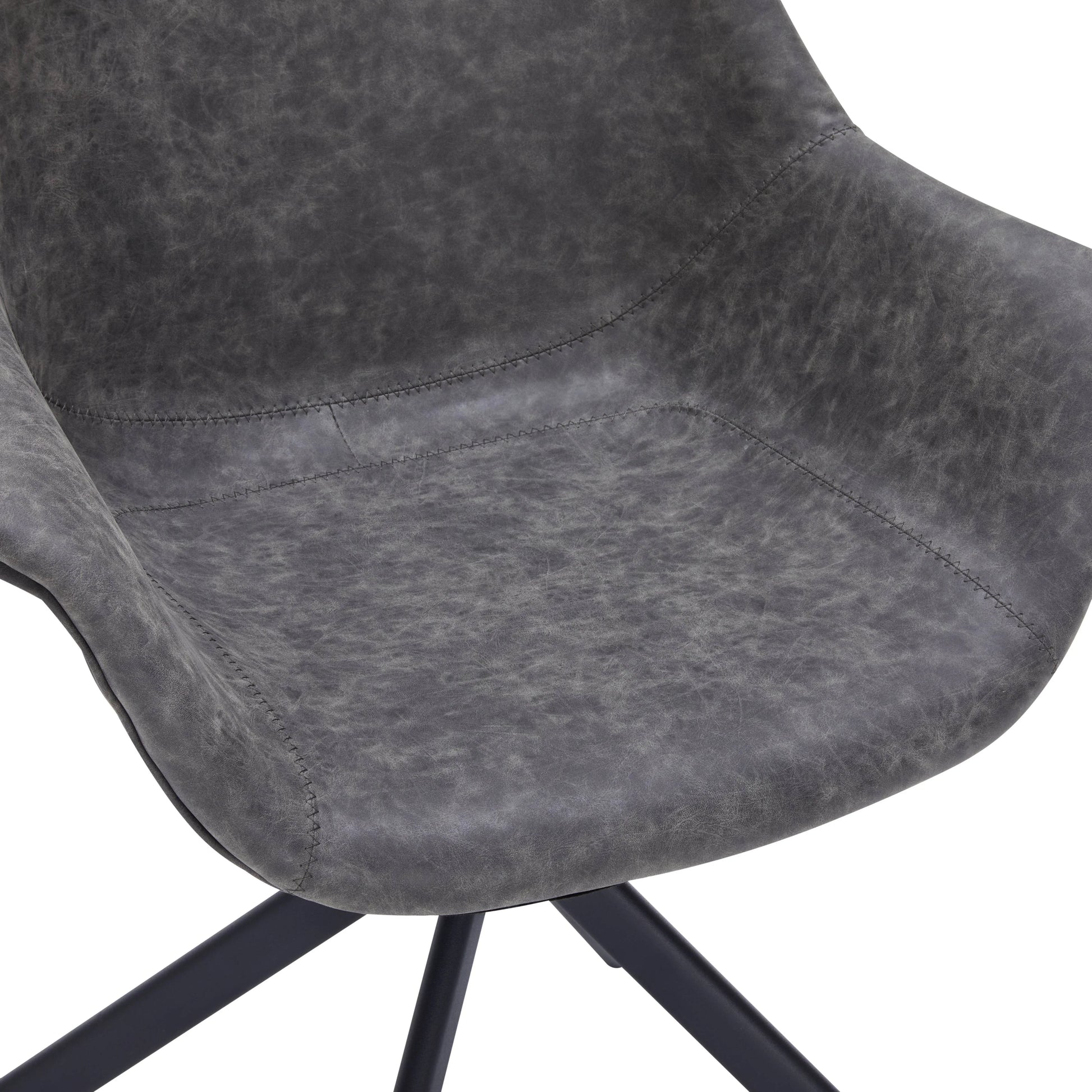 Markley Dining Chair Upholstered in Leather 360-Degree Swivel Armchair - Elax Furniture