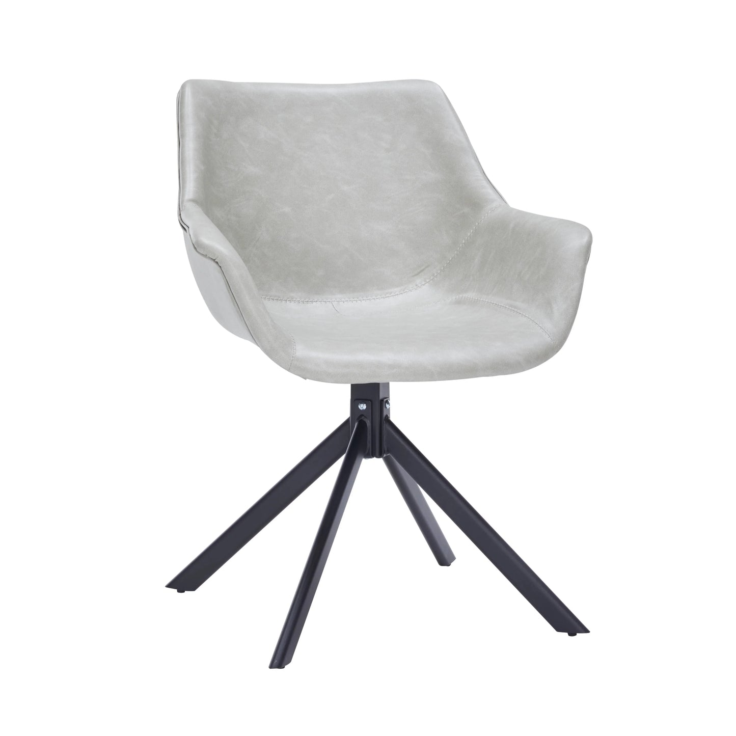 Markley Dining Chair Upholstered in Leather 360-Degree Swivel Armchair - Elax Furniture