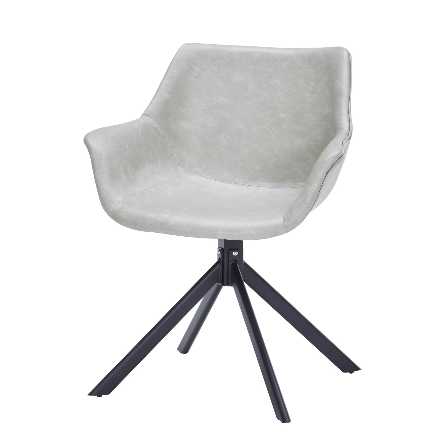 Markley Dining Chair Upholstered in Leather 360-Degree Swivel Armchair - Elax Furniture