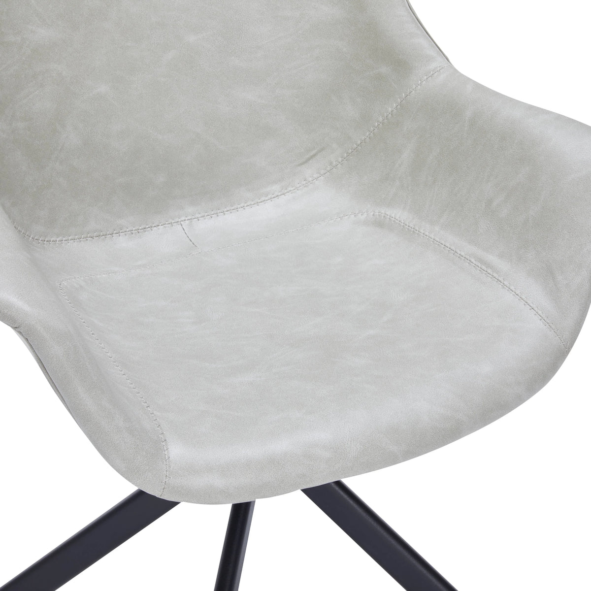 Markley Dining Chair Upholstered in Leather 360-Degree Swivel Armchair - Elax Furniture