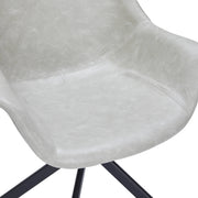 Markley Dining Chair Upholstered in Leather 360-Degree Swivel Armchair - Elax Furniture