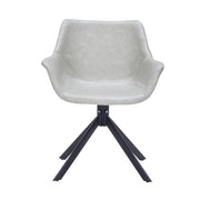 Markley Dining Chair Upholstered in Leather 360-Degree Swivel Armchair - Elax Furniture