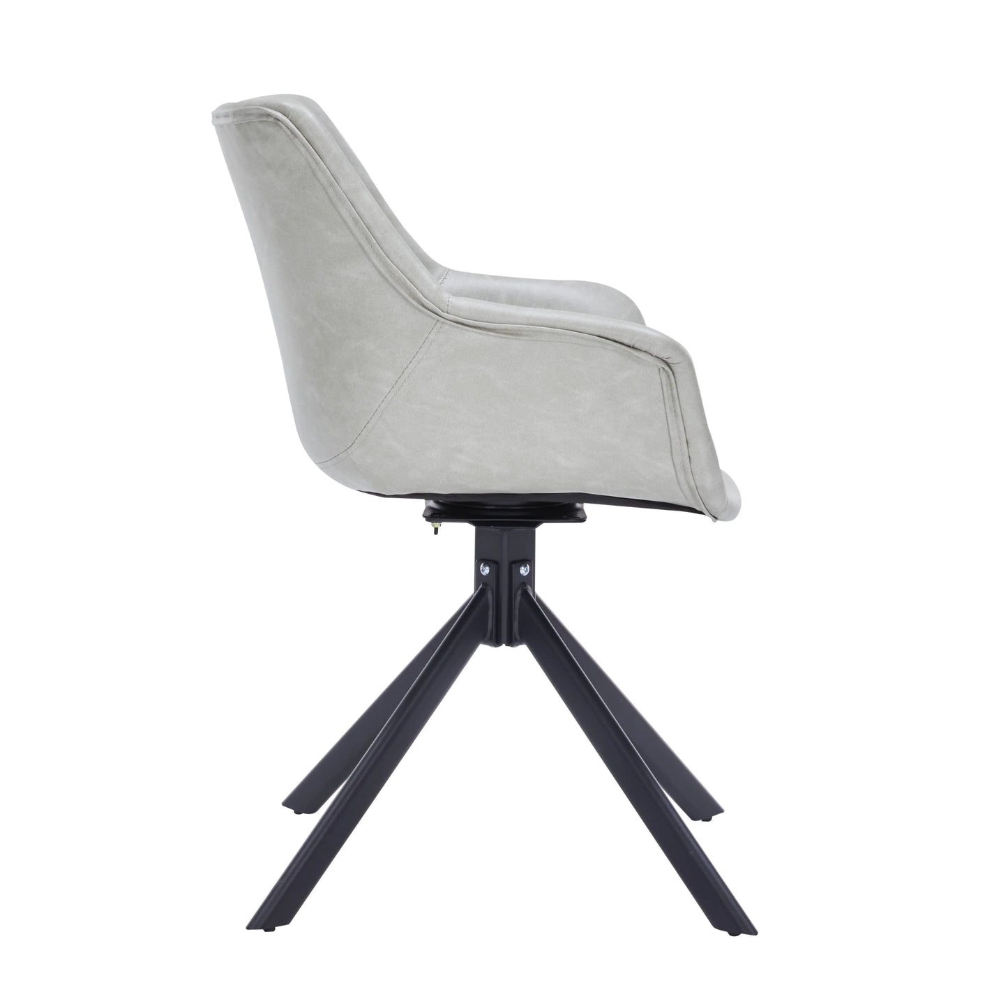 Markley Dining Chair Upholstered in Leather 360-Degree Swivel Armchair - Elax Furniture
