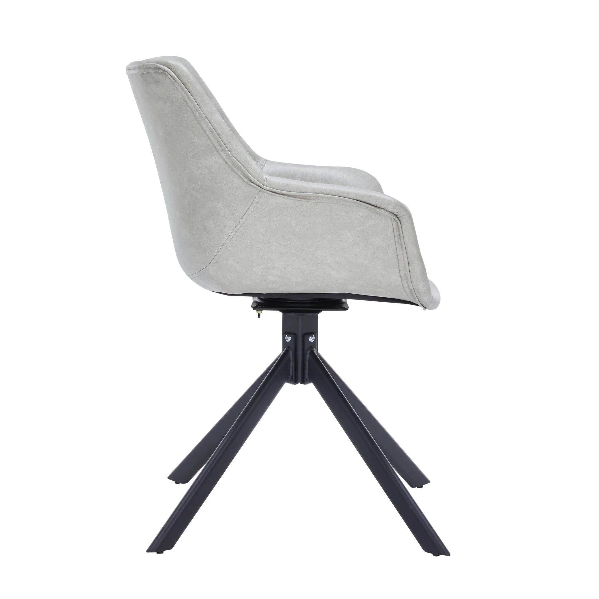 Markley Dining Chair Upholstered in Leather 360-Degree Swivel Armchair - Elax Furniture