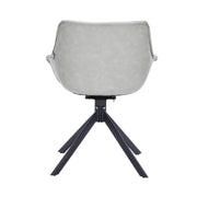 Markley Dining Chair Upholstered in Leather 360-Degree Swivel Armchair - Elax Furniture