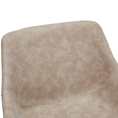 Markley Dining Chair Upholstered in Leather 360-Degree Swivel Armchair - Elax Furniture