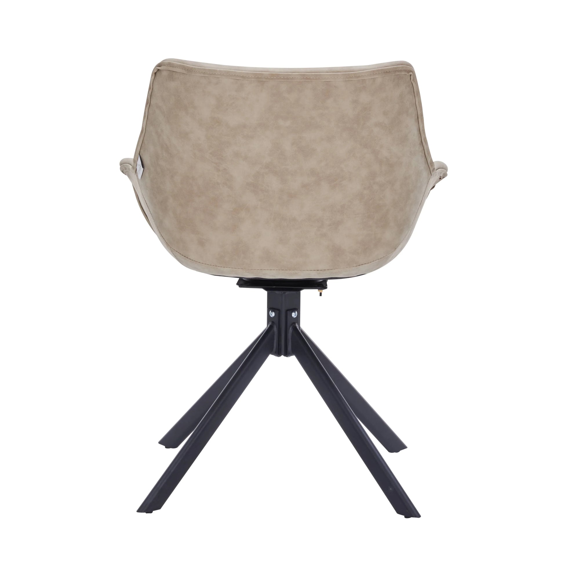 Markley Dining Chair Upholstered in Leather 360-Degree Swivel Armchair - Elax Furniture