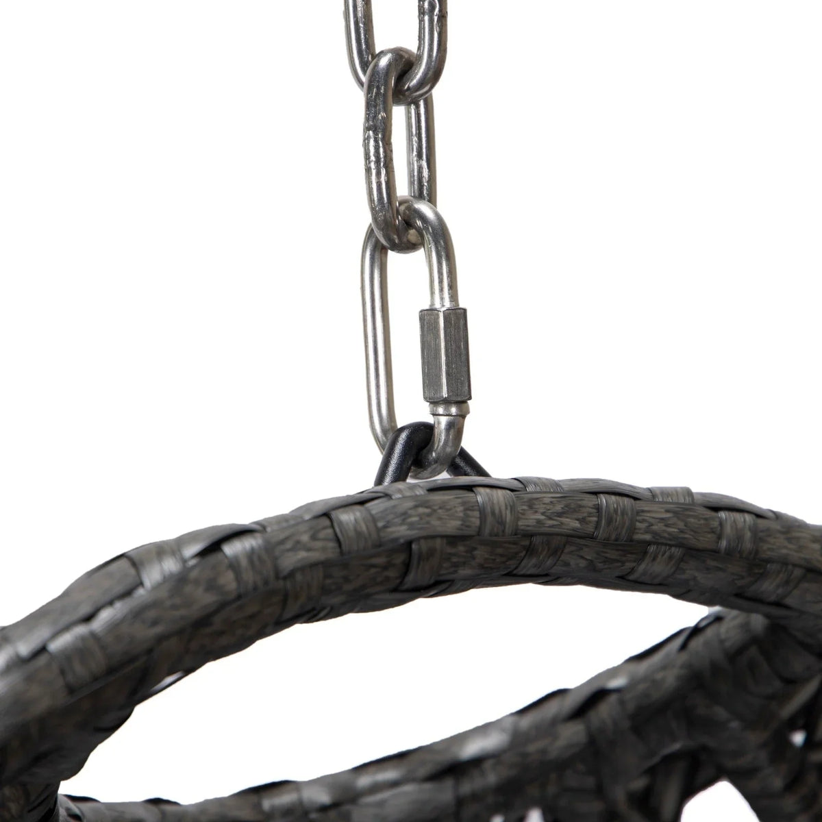 Charcoal Wicker Hanging Single Egg Swing Chair With Cushions - Elax Furniture