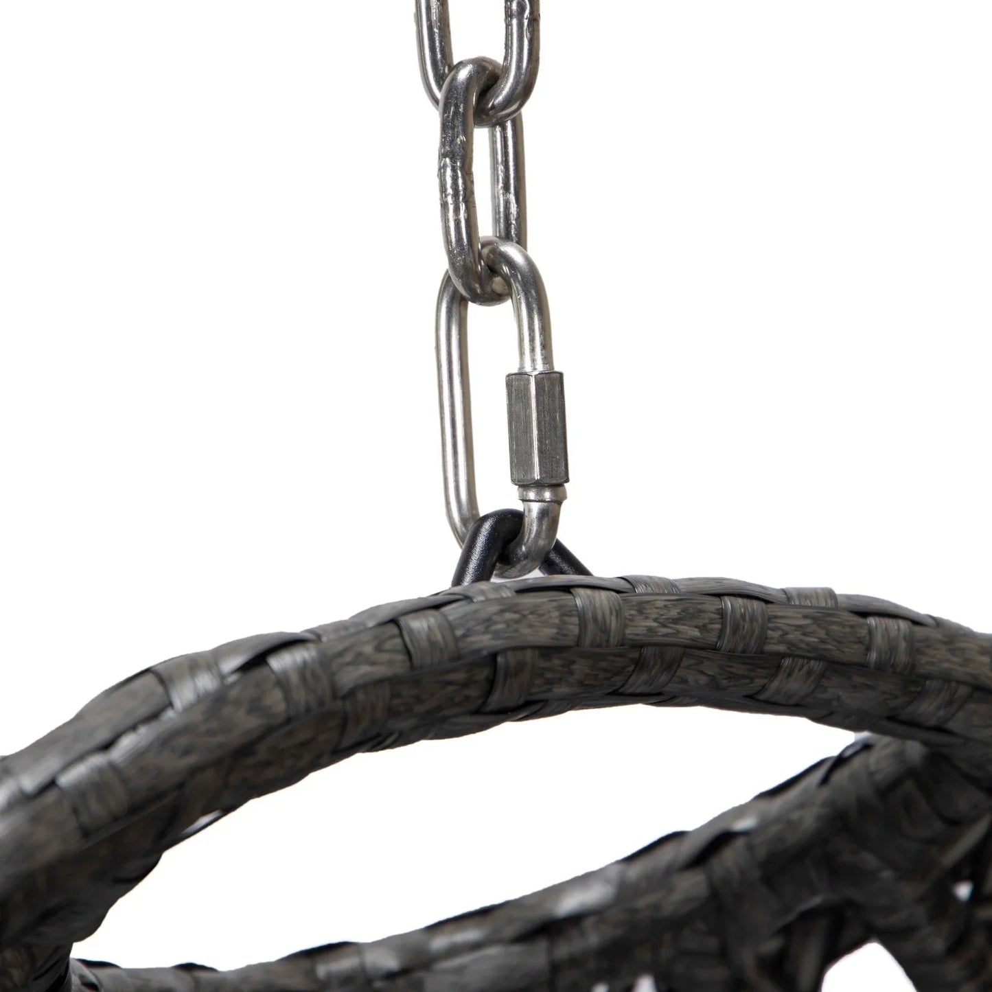 Charcoal Wicker Hanging Single Egg Swing Chair With Cushions - Elax Furniture