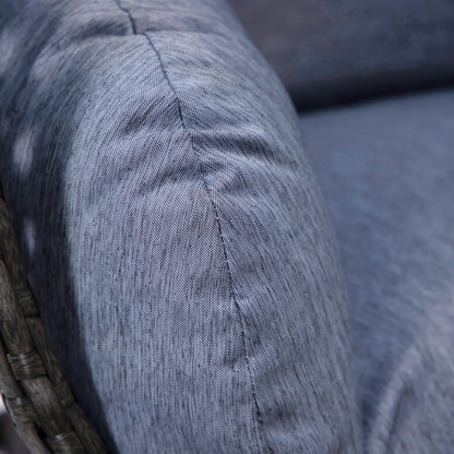 Charcoal Wicker Hanging Single Egg Swing Chair With Cushions - Elax Furniture