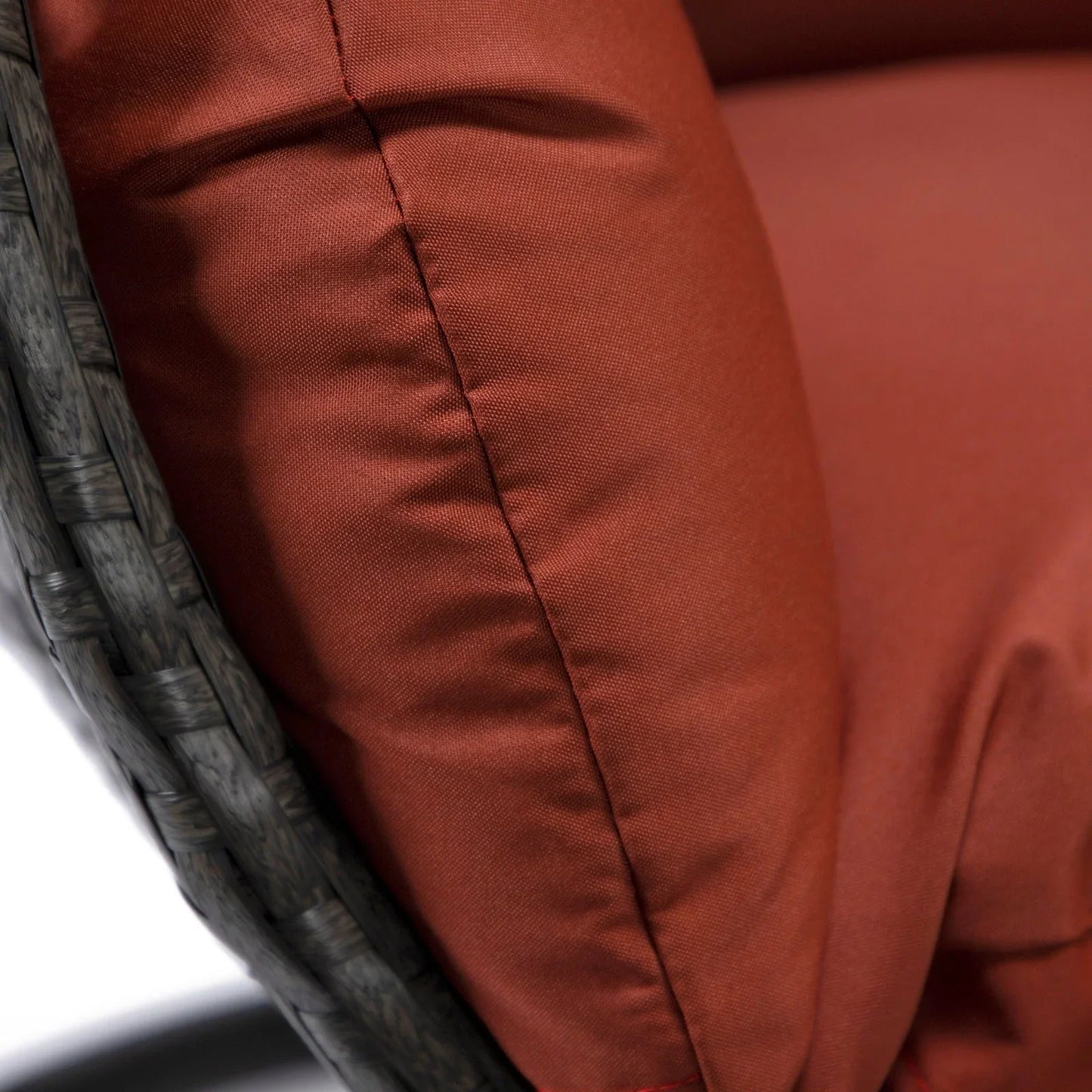 Charcoal Wicker Hanging Single Egg Swing Chair With Cushions - Elax Furniture