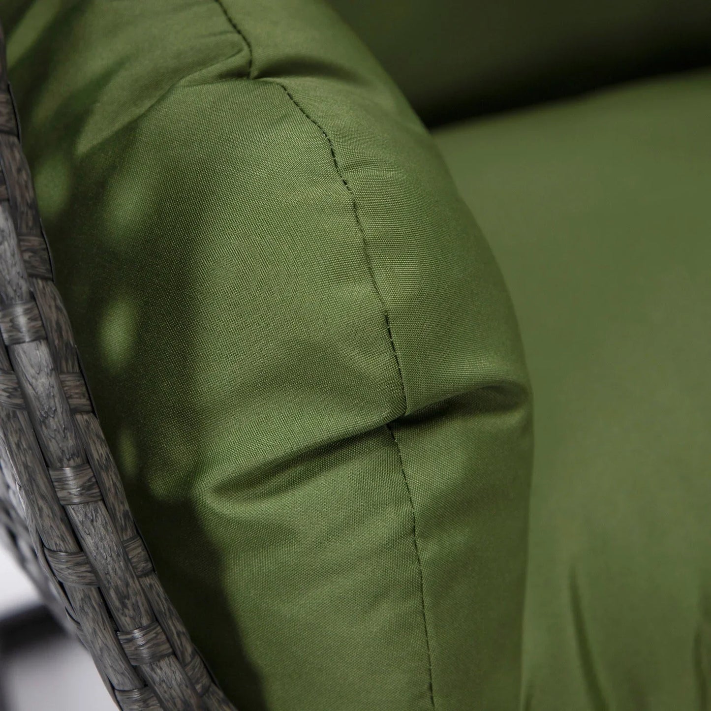 Charcoal Wicker Hanging Single Egg Swing Chair With Cushions - Elax Furniture