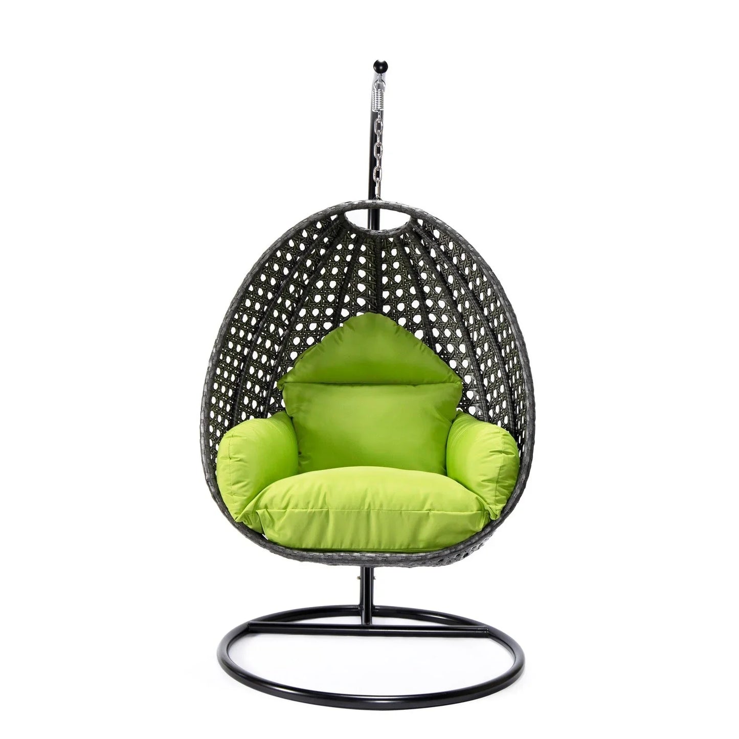 Charcoal Wicker Hanging Single Egg Swing Chair With Cushions - Elax Furniture
