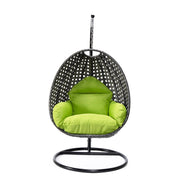 Charcoal Wicker Hanging Single Egg Swing Chair With Cushions - Elax Furniture