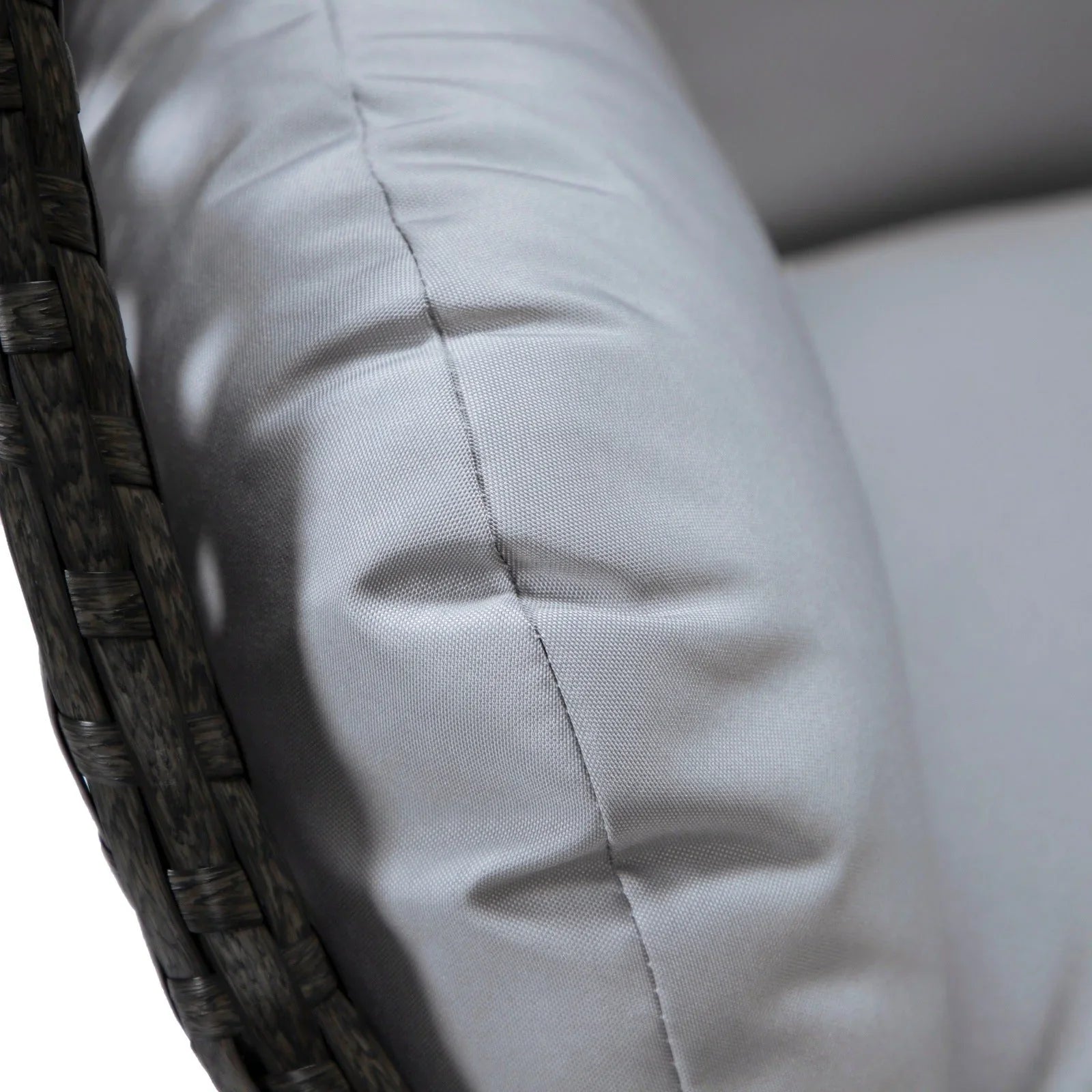 Charcoal Wicker Hanging Single Egg Swing Chair With Cushions - Elax Furniture